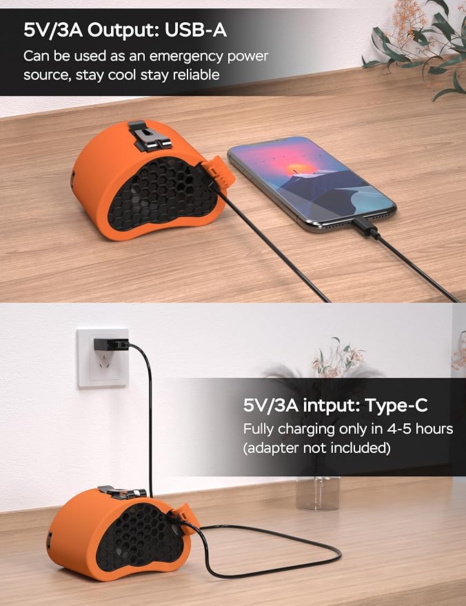 AddAcc Portable Waist Fan, 10000mAh Battery Operated, Rechargeable Clip On Belt, 10 Speed, 12000RPM Strong Airflow, Max 24H Working Time, Personal Shirt fan for Outdoor Work Jobsite Farms - Image 6