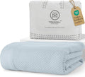 Threadmill Luxury Cotton Blankets for Queen Size Bed | All-Season 100% Cotton Queen Size Blanket | Herringbone Cozy, Soft Breathable Fall Thermal Blanket fits Full Size Bed | Light Blue | 100% Cotton, Herringbone Pattern, 90x92 in, Breathable, Moisture... by ThreadmillHomeLinen