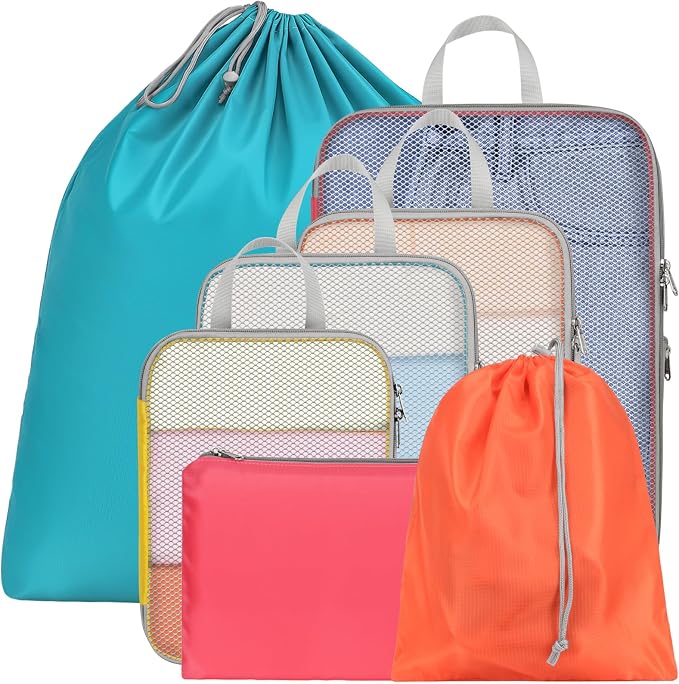 Cambond Compression Packing Cubes for Travel - Luggage Suitcase Organizer | Compression Zip Design for Space-saving, Expandable, Lightweight, Keep Clothes Sorted, Luggage Space Tidy, Carry on Pack Fast by Cambond