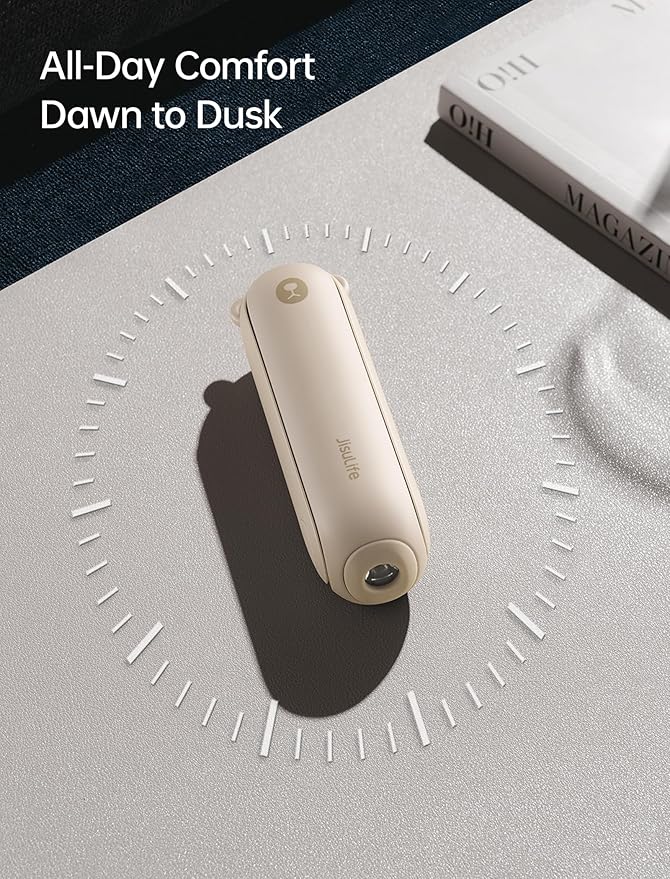 JISULIFE Portable Handheld Fan, 3 In 1-Fan, Power Bank, Flashlight, Brown | Mini Cooling Essential for Outdoor, Small, On-the-Go Pocket Hand Design, 24 Hours, Auto Shut-Off Safety Soft Blade - Image 6