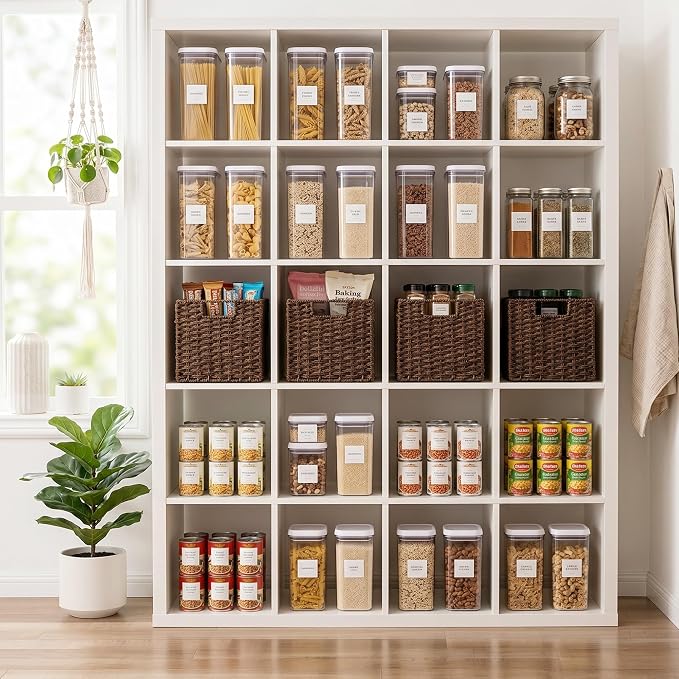 StorageWorks 9 inch Cube Storage Bins, Wicker Baskets for Storage, Brown | 2-Pack, Handwoven Wicker Storage Cubes,Paper Rope Square Cube Organizer Bins,Foldable,Baskets for Organizing,9x9 Storage Cube - Image 2