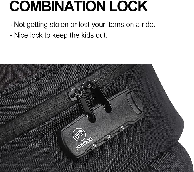 FIREDOG Mini Smell Proof Backpack with Lock for Men Women, Smell Proof Bookbag for Travel (Black) - Image 4