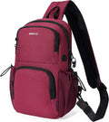 ECOHUB Crossbody Bags for Women Men, Anti-Theft RFID Blocking Sling Backpack Water Resistant Chest Shoulder Daypack, Red by ECOHUB