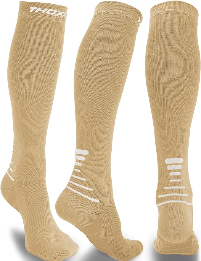 Compression Socks for Women Men 20-30 mmHg, Knee High Support Circulation Sock for Travel Sport Medical (1or 2Pair) by Thoxcare