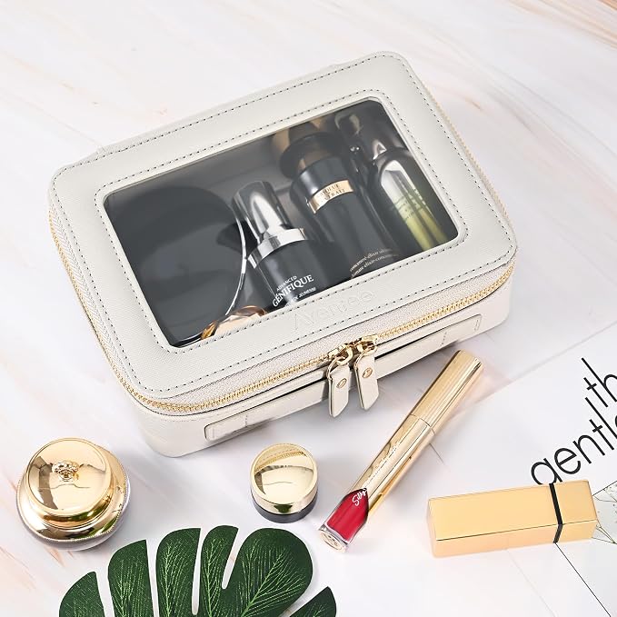 Aveniee Clear Makeup Bag Organizer,Travel Toiletry Bag for Women,Waterproof Cosmetic Pouch with Zippers,Car Accessories Organizers and Storage Case,Grey,Medium Classic - Image 5