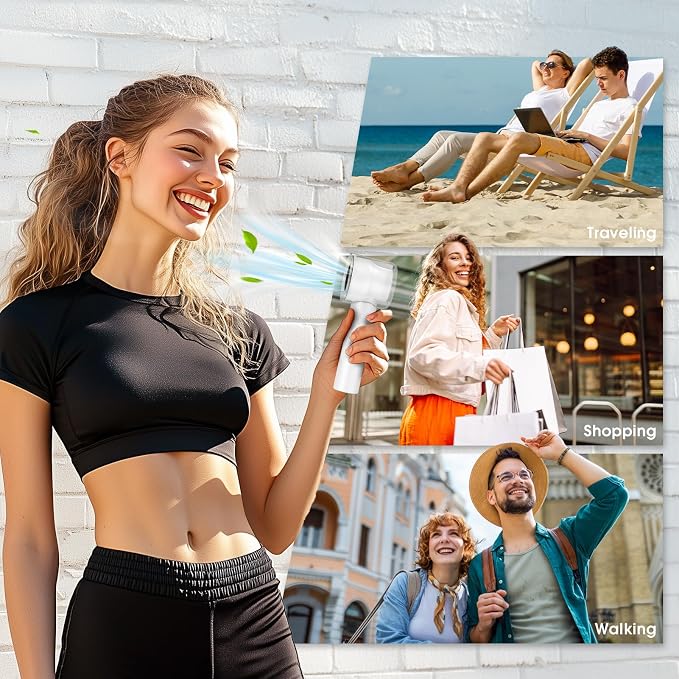 【15000RPM】Portable Handheld Turbo Fan, 1-100 Speed,Ultra High-speed,Personal Hand Held Travel Fans,5000mAh Battery Rechargeable Mini Fans,Digital Display,Small Pocket Fan for Summer Essential Gift - Image 7