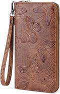 BELTANA Womens Wallet RFID Wallet Women with Passport Holder Butterfly Vegan Leather Multi Card Slots Wallets Large Capacity Wristlet Travel Purse for Women (Brown) by BestSeller