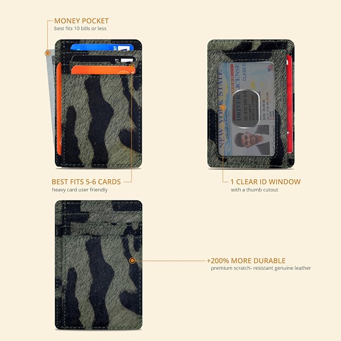 Oak Leathers RFID Leather Card Case Wallet - Slim Design Men Women - Image 2