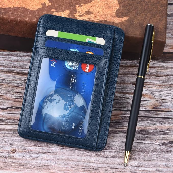 Teskyer Slim Minimalist Wallet for Men, RFID Front Pocket Card Holder | Ultra Slim Front Pocket Design, 8 Card Slots, RFID Protection, Smooth Faux Leather for Everyday Carry - Image 6