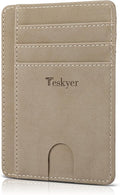 Teskyer Slim Minimalist Wallet for Men, RFID Front Pocket Card Holder | Ultra Slim Front Pocket Design, 8 Card Slots, RFID Protection, Smooth Faux Leather for Everyday Carry by TESKYER