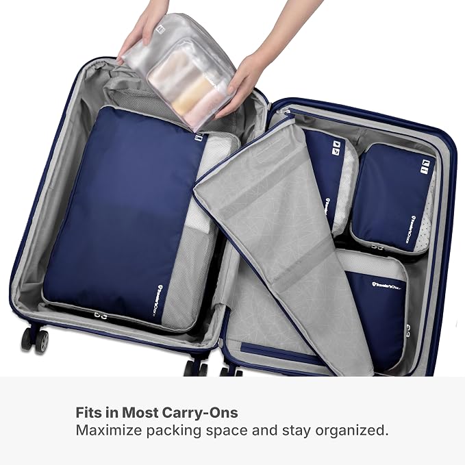 Traveler's Choice Cloverland Packing Cubes, 5-Piece Set, Navy - Image 3