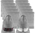 Grey Travel Shoe Bags - 10 Pcs Non-Woven Packing Bags with Clear Window | 15.7" x 11.8" Waterproof Dustproof Portable Travel Shoe Storage Bag for Men and Women by COIDEA