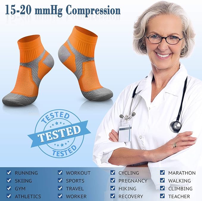 CHARMKING Compression Socks for Women & Men Circulation 15-20 mmHg is Best for Athletic Running Cycling Nurse Daily Wear - Image 5