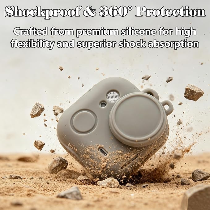 Silicone Protective Case, Screen & Lens Protector with Hard Carry Bag for Insta360 Go Ultra (Gray) - Image 4