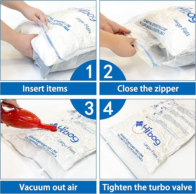 Vacuum Storage Bags, Space Saver Vacuum Seal Storage Bags 35-Pack Sealer Bags for Clothes, Clothing, Bedding, Comforter, Blanket (35C) | Various Size, Airtight Triple Seal, Save 80% Space, Hand Pump, Work with Vacuum, Double Zip, Reusable, Easy to Use - Image 2