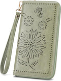 RFID Wallet Women Large Capacity Sunflower Wristlet Wallets for Women Clutch Ladies Cell Phone Purse by HAYRVANE