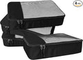 WTREE 4-Piece Packing Cubes Travel Accessories Set for Suitcases - Luggage Organizer Bags with Double Zipper - Mesh Top - Medium - Black by WTREE