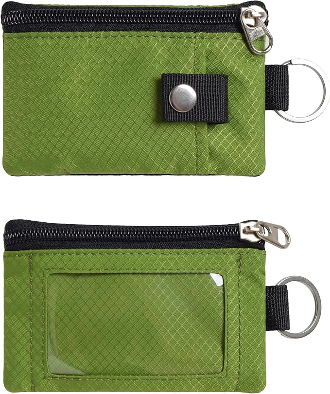 CHENSPRX Minimalist RFID Blocking Small Wallet with ID Window,WaterResistant Zip Id Case Wallet with Lanyard Keychain for Cards,Cash,Travel,Women,Men - Image 3