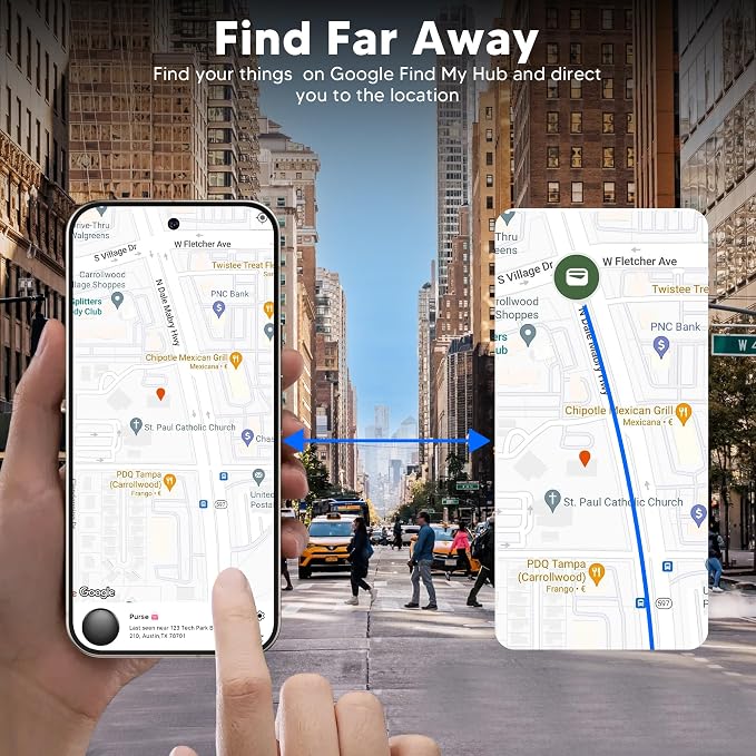 Air Tags for Android,Air Tags-4 Pack Android Tracker Tags,1 Year Battery Life,Google Find Trackers for Google'S Find Hub App Luggage Tracker for Keys, Luggage,etc.(Black, 4 Pack) - Image 4