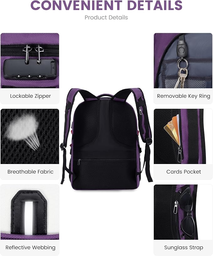 LOVEVOOK Large Laptop Backpack for Men,17.3Inch Heavy Duty Travel Backpack | TSA-Friendly with Anti-Theft,Carry On Flight Approved,College Work Bookbag,Water Resistant Business Backpack for Men Women - Image 6