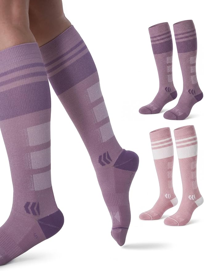 Momcozy Compression Socks for Women, 20-30 mmHg for Flying, Travel & Sports | 20-30 mmHg option: Enhanced support with zoned compression, Lycra fiber for lasting elasticity, silver-infused for freshness by Momcozy