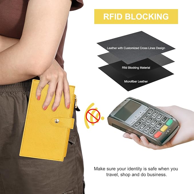 Travelambo RFID Wallet Women Large Size Bifold Multi Card Wallet Case with Zipper Pocke Credit Card Holder for Women - Image 4