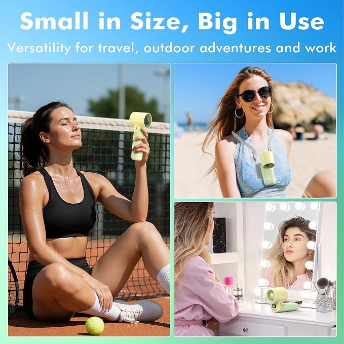 AMACOOL Portable Handheld Turbo Fan丨5 Speed Foldable Hand Fans丨Max 20 Hours Runtime丨Rechargeable Mini Pocket Cooling Fan for Travel, Outdoor Activities, Gifts for Women - Image 4