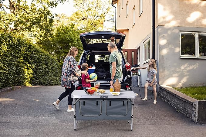 Nice C Camping Storage Table, Folding Height Adjustable Table, Lightweight | Camp Storage Kitchen Table, Aluminum, Carry Handle, Outdoor, Beach, BBQ, Picnic, Cooking, Festival, Indoor, Office - Image 2