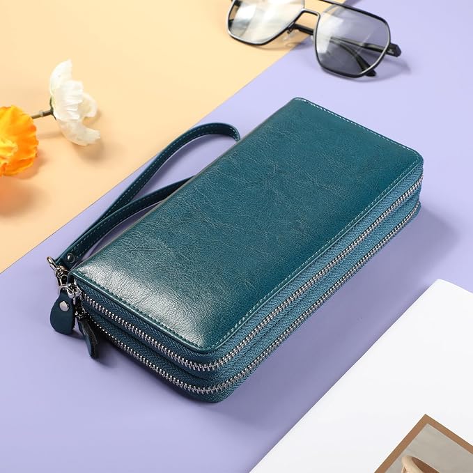Small Compact Women Wallet RFID Blocking Genuine Leather Bifold Purse with ID Windows - Image 3