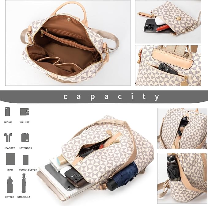 Womens Backpack Purse Leather Anti-theft Large Fashion Designer Travel Backpack Bag Men's Backpack Shoulder Bags - Image 5