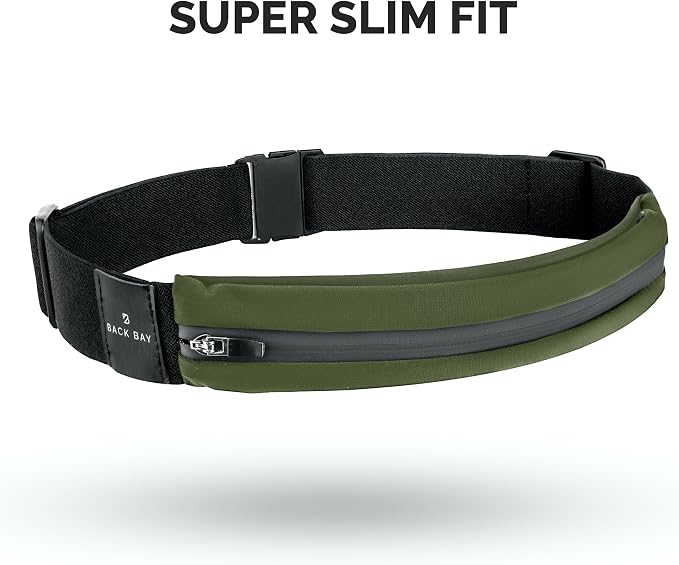 Back Bay Slim Running Belt for Women & Men [Fits ALL Phones], Runners Fanny Pack for Men, Money Belt, Running Gear Gift, Waist Bag Workout Gear, iPhone Runner's Phone Holder Waist Pack - Image 3