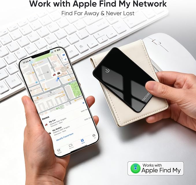 MFi Slim Wallet Tracker Card, Apple Find My (iOS Only), 2 Pack | IP68 Waterproof, Left-Behind Alert, Smart Track Wallet & Luggage, Unique SN, Family Share 5 Max, Essential for Travelers - Image 4