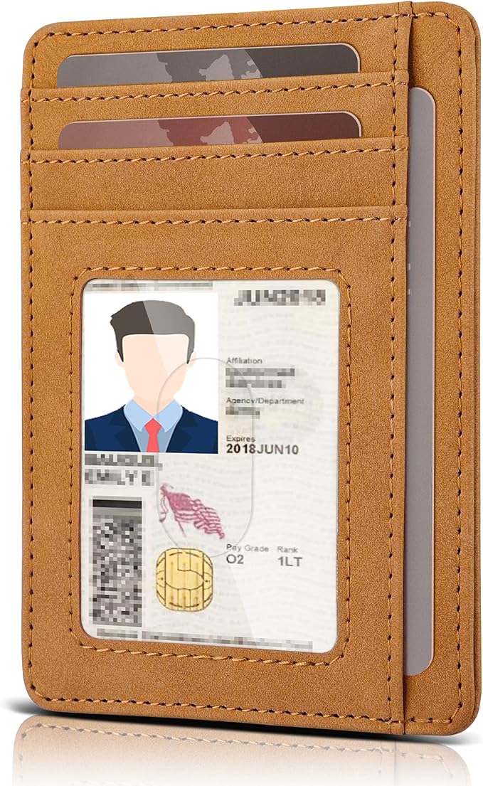 Teskyer Slim Minimalist Wallet for Men, RFID Front Pocket Card Holder | Ultra Slim Front Pocket Design, 8 Card Slots, RFID Protection, Smooth Faux Leather for Everyday Carry - Image 2