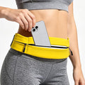 Running Belt for Men Women, Water-resistant Fanny Pack with 3 Zipper Pockets & Reflective Safety Strips, Adjustable Waist Pack Jogging Pouch for Phone, Keys & Essentials (Yellow, Small) by Welcometothesun