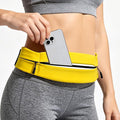 Running Belt for Men Women, Water-resistant Fanny Pack with 3 Zipper Pockets & Reflective Safety Strips, Adjustable Waist Pack Jogging Pouch for Phone, Keys & Essentials (Yellow, Large) by Welcometothesun