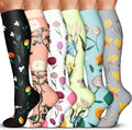 Acture 6 Pack Compression Socks for Women and Men - Knee High for Medical, Running, Nurses, Travel by Acture