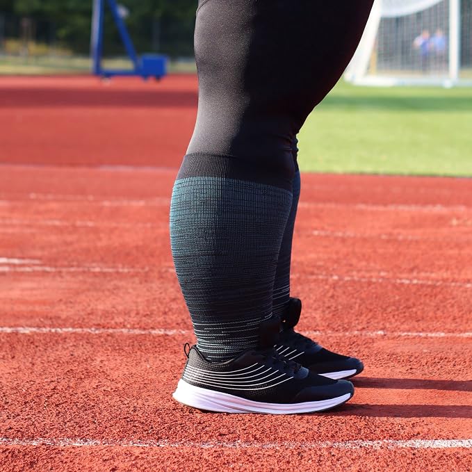 LEVSOX Wide Calf Compression Socks for Women & Men Extra Large Size Support Socks for Nurses Running Pregnant Travel, 15-20 mmHg - Image 3