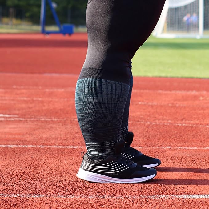 LEVSOX Wide Calf Compression Socks for Women & Men Extra Large Size Support Socks for Nurses Running Pregnant Travel, 15-20 mmHg - Image 3