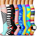 QUXIANG Copper Compression Socks for Women & Men Circulation (8 Pairs) - Best for Running Athletic Cycling - 15-20 mmHg by QUXIANG