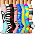QUXIANG Copper Compression Socks for Women & Men Circulation (8 Pairs) - Best for Running Athletic Cycling - 15-20 mmHg by QUXIANG