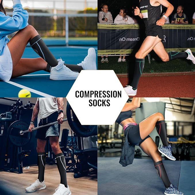 hello momoya Compression Socks for Women Men Circulation Knee High 8 Pairs for Nurses, Running, Travel, Athletic - Image 6