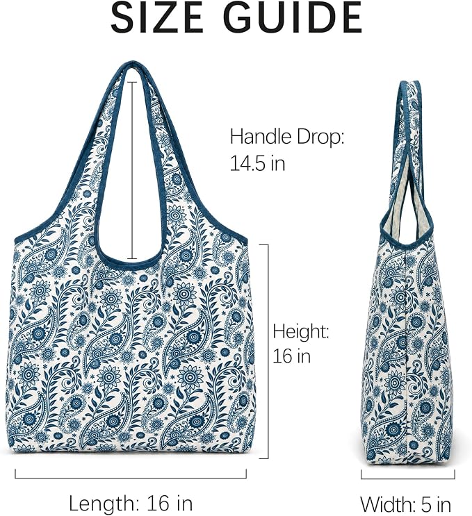 Montana West Foldable Canvas Tote Bag for Women Large Shoulder Bag with Built-In Zip Pouch - Image 4