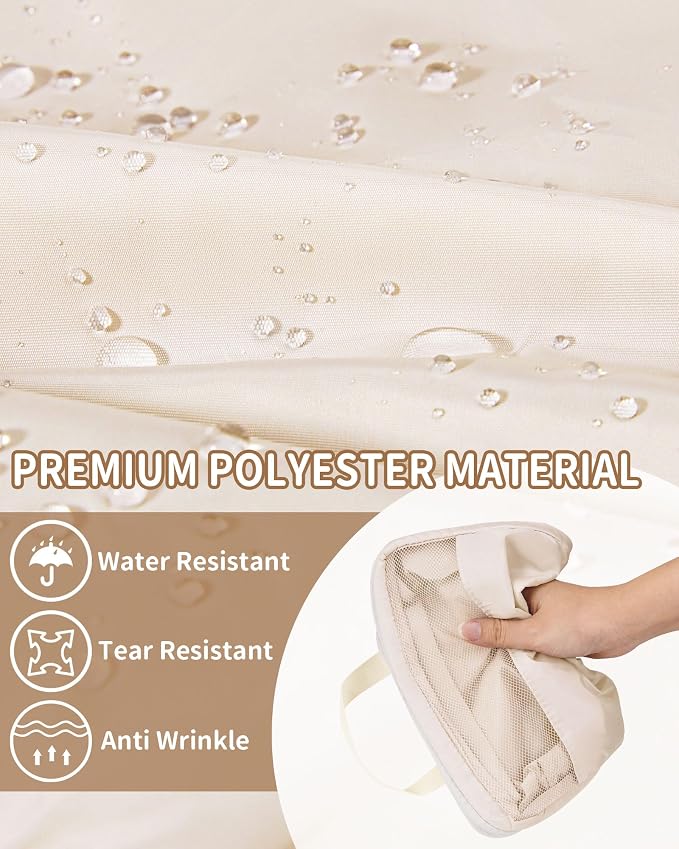 11pc Compression Packing Cubes for Travel, Expandable Suitcase Organizer Bags Set for Carry on Luggage, Essential Travel Accessories for Clothes, Beige - Image 5