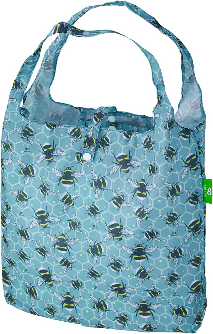 ECO CHIC Foldable Reusable Grocery Bags - Lightweight, Recycled & Reusable Shopping Bag - Waterproof Packable Tote by ECOCHIC