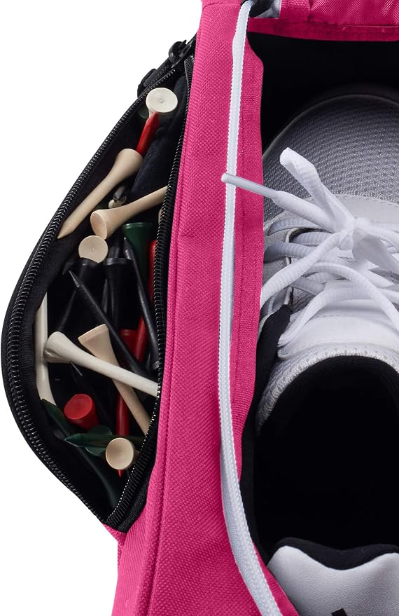 Athletico Golf Shoe Bag - Zippered Shoe Carrier Bags With Ventilation & Outside Pocket for Socks, Tees, etc. (Pink) - Image 8