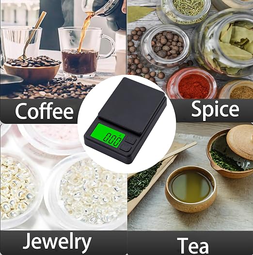 Digital Pocket Scale 1000g x 0.01g Weigh Gram Scale, Mini Scale, Digital Grams Scale, Food Scale, Jewelry Scale, Kitchen Scale with Backlit LCD, 7 Units Tare, Battery Included, Black - Image 3