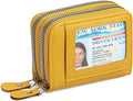 RNIEGA Credit Card Holder Wallet RFID Blocking Leather Small Wallet for Women Double Zipper Wallet with ID Window by RNIEGA
