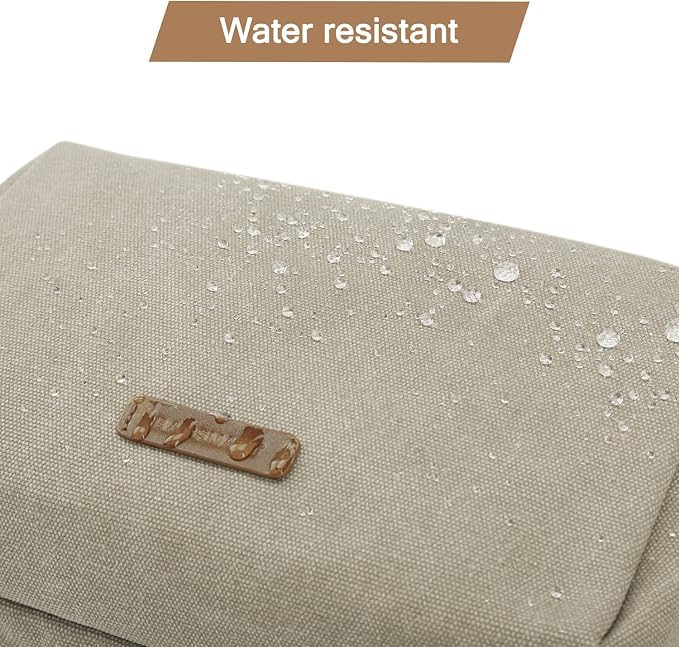 BAGSMART Toiletry Bag for Men, Canvas Travel Toiletry Organizer Dopp Kit Water-resistant Shaving Bag for Toiletries Accessories,Beige-Medium - Image 4