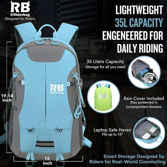 Reflective Motorcycle Backpack, Hi Viz Commuter Riding Bag | Designed by Riders for Everyday Rides with Laptop Compartment and Helmet Net. Built to Help You Be Seen. - Image 7