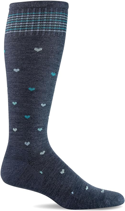 Sockwell Women's Full Heart Moderate Graduated Compression Sock Wide Calf Fit by Sockwell